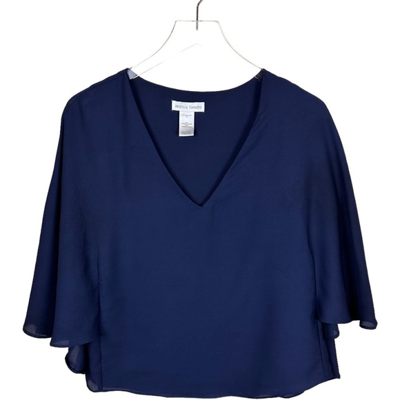 JEALOUS TOMATO NAVY BLUE CAPE BLOUSE - Picture 1 of 4